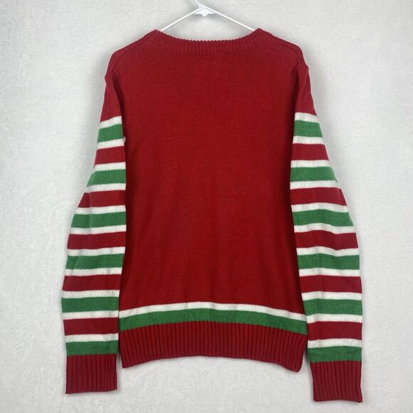 American Stitch Christmas Ugly Sweater Adult Red Long Sleeve Crewneck Pullover - Picture 2 of 8